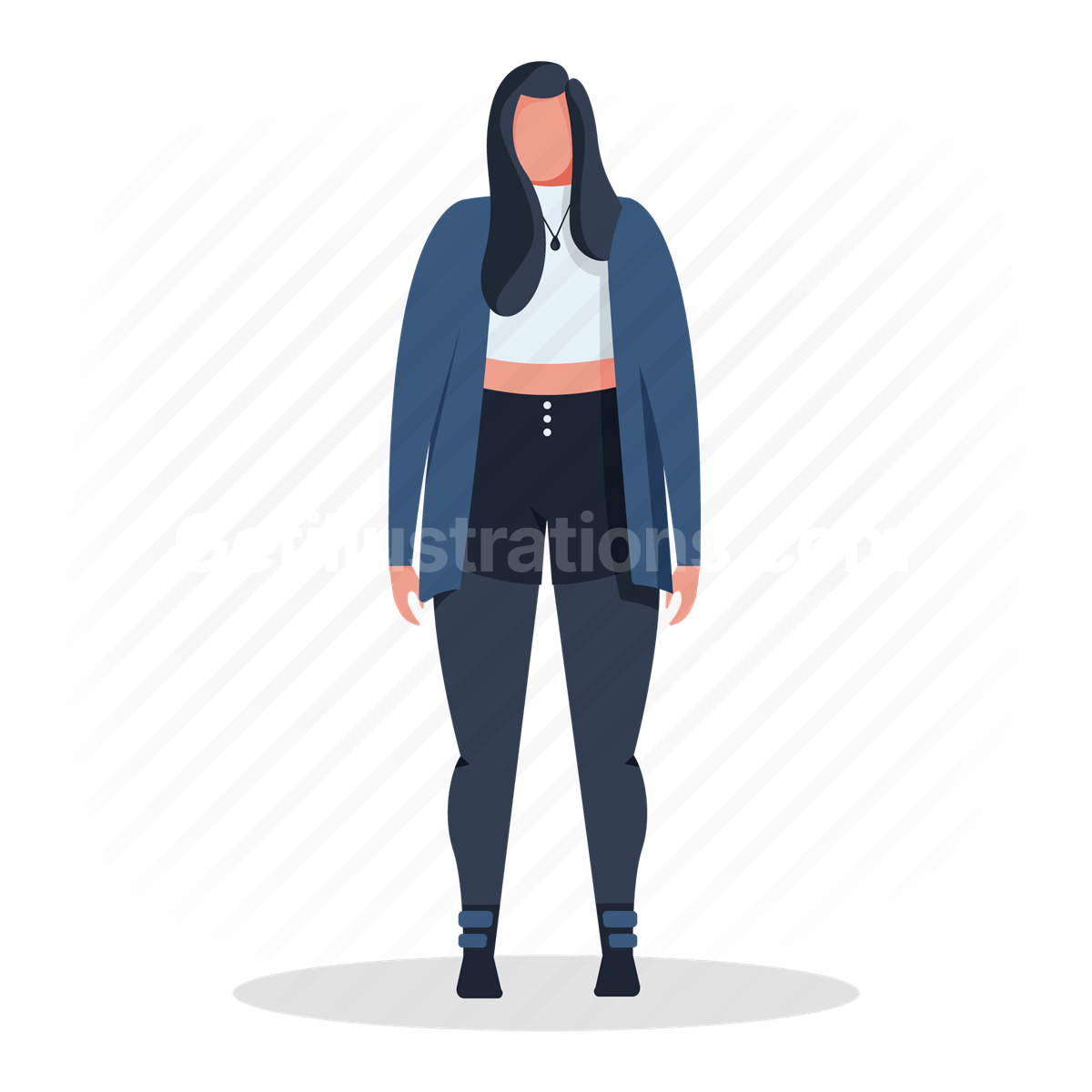 woman, shorts, sweater